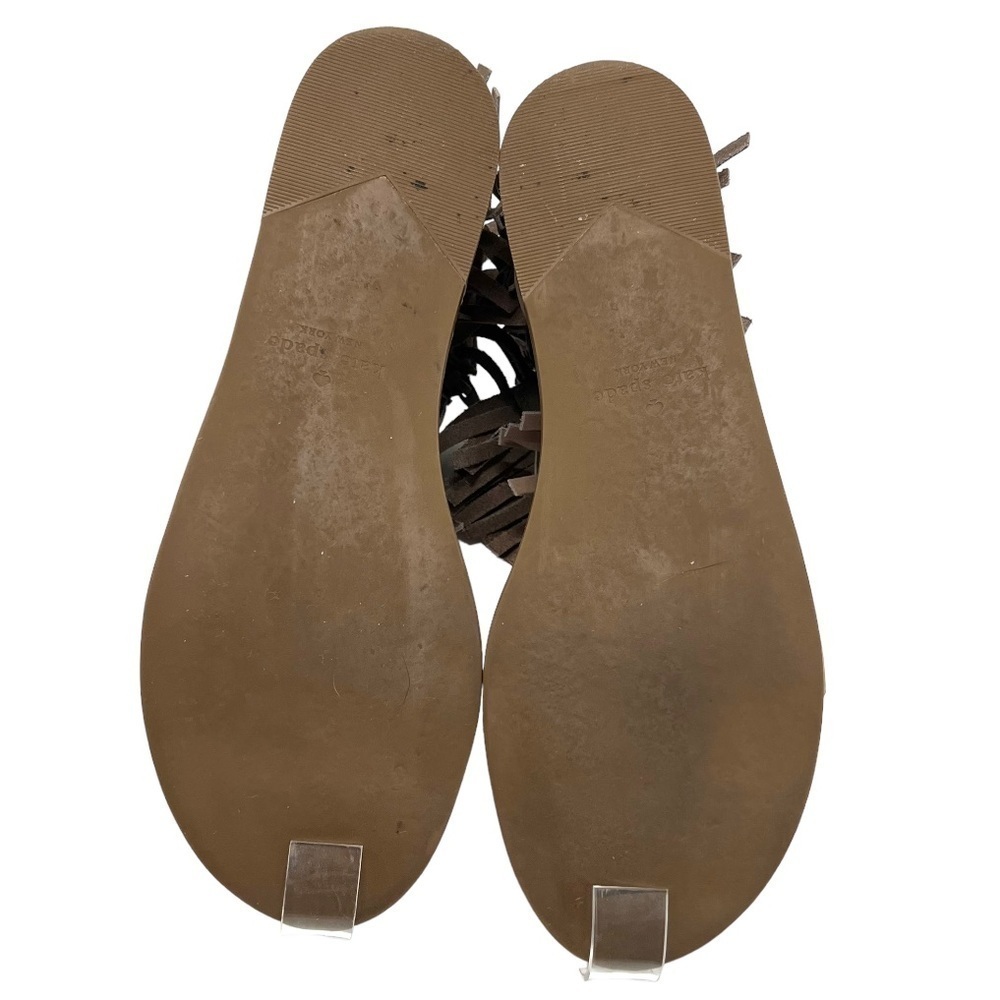 Kate Spade Alex Taupe Suede Fringe Sandals Women’s 9 - Picture 10 of 12